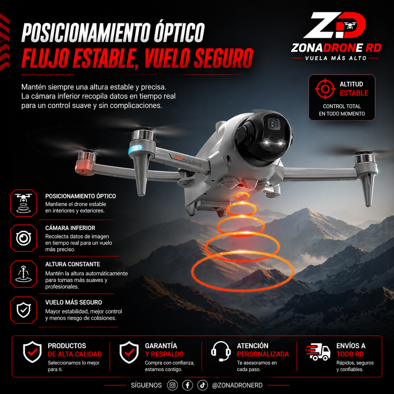🚀 Drone con vuelo Inteligente con Posicionamiento Óptico 🔥