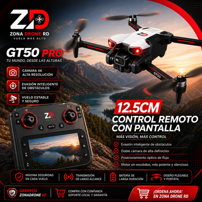 Drone Profesional GT50 Pro con Cámara 4K + Control Remoto con Pantalla HD