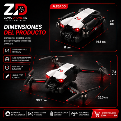 Drone Profesional GT50 Pro con Cámara 4K + Control Remoto con Pantalla HD