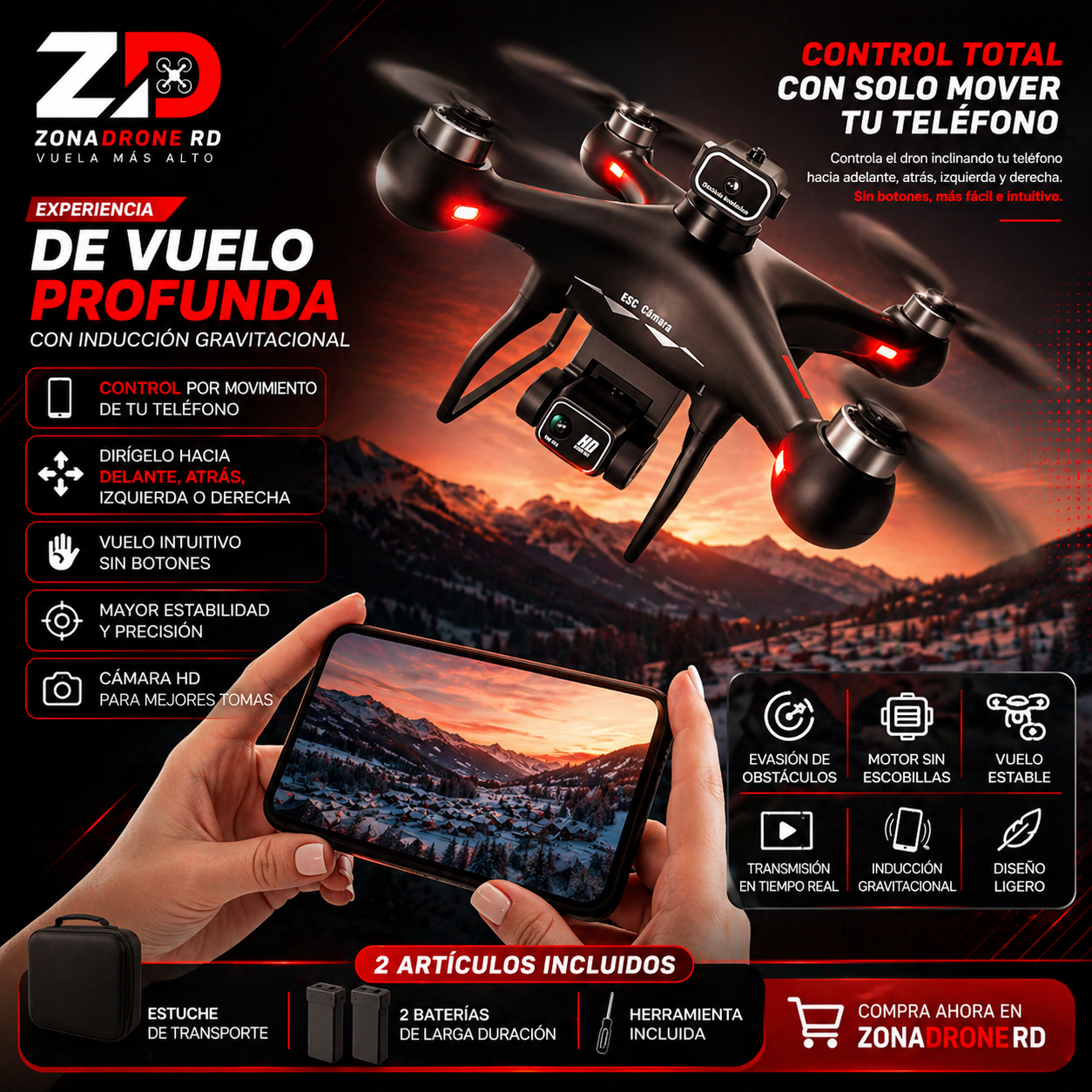 🚁 Drone S116 MAX Doble Cámara 4K – Control total desde tu celular 📲