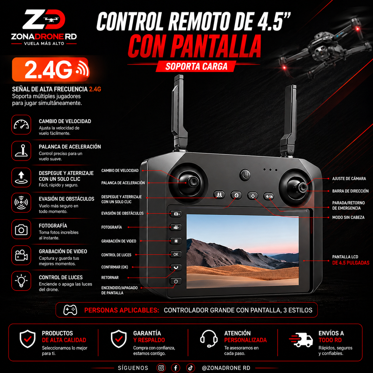🚁 Evita Obstáculos como un Pro | Tecnología Inteligente en 4 Direcciones